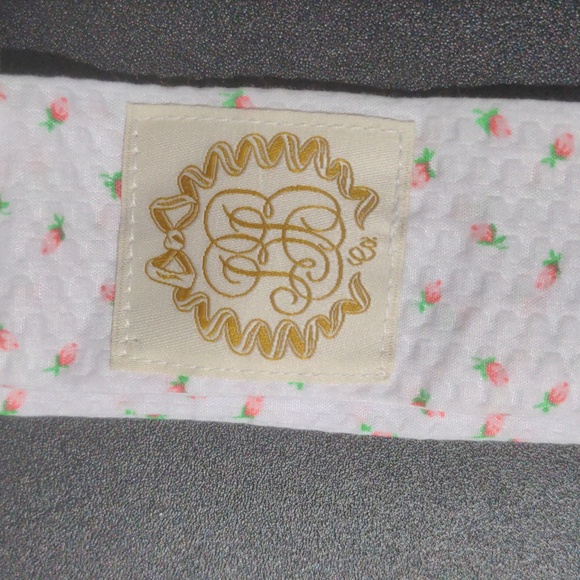 TBBC Pink Rosebud Floral White Baby Bonnet. Size XL 3-4 T - Picture 4 of 8